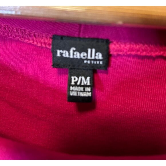 Rafaella Pink Three Quarter Sleeve Wide Beaded Neck Top SZ MP - Picture 4 of 8